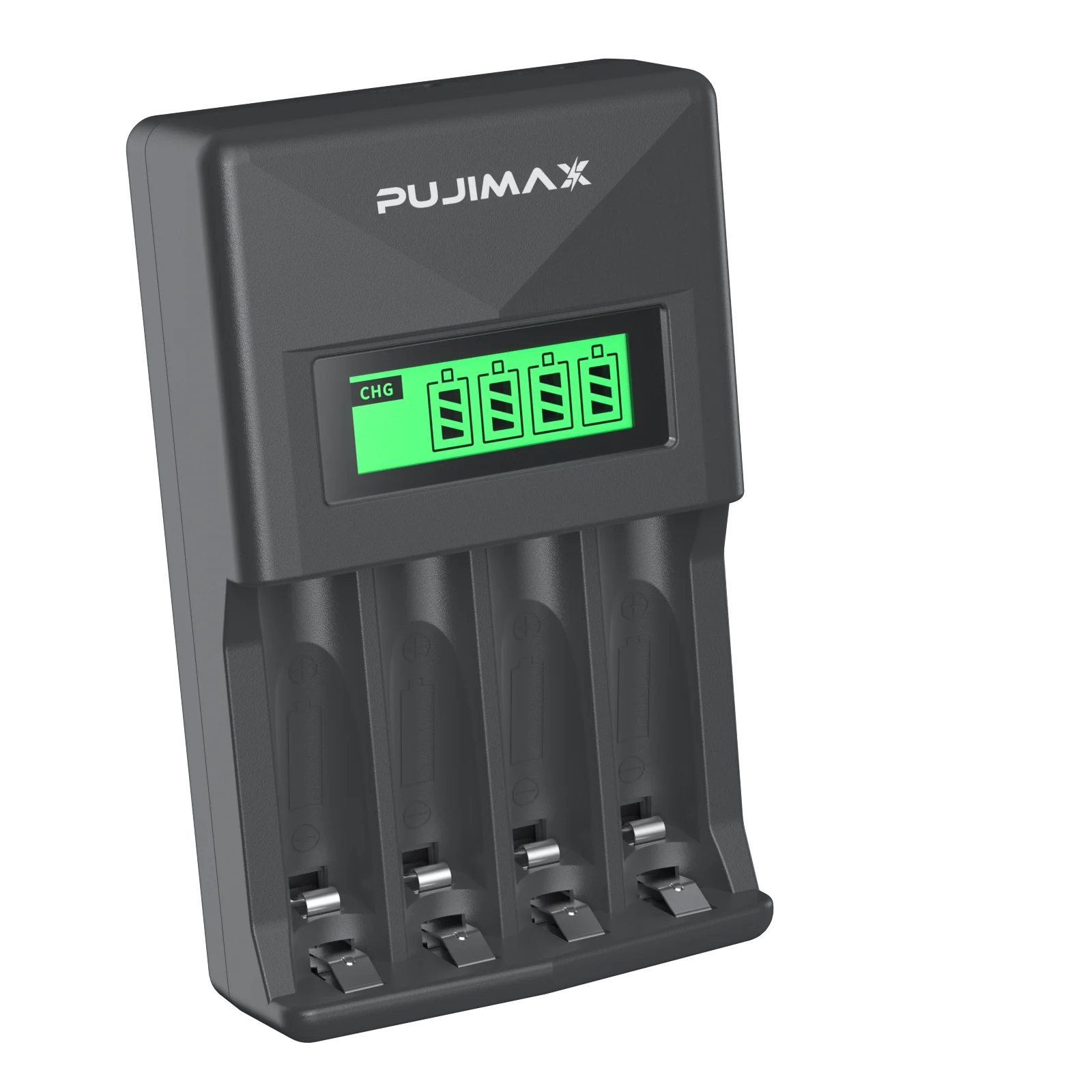 PUJIAMX Rechargeable Battery Charger with LCD Display and Fast Charging Capability