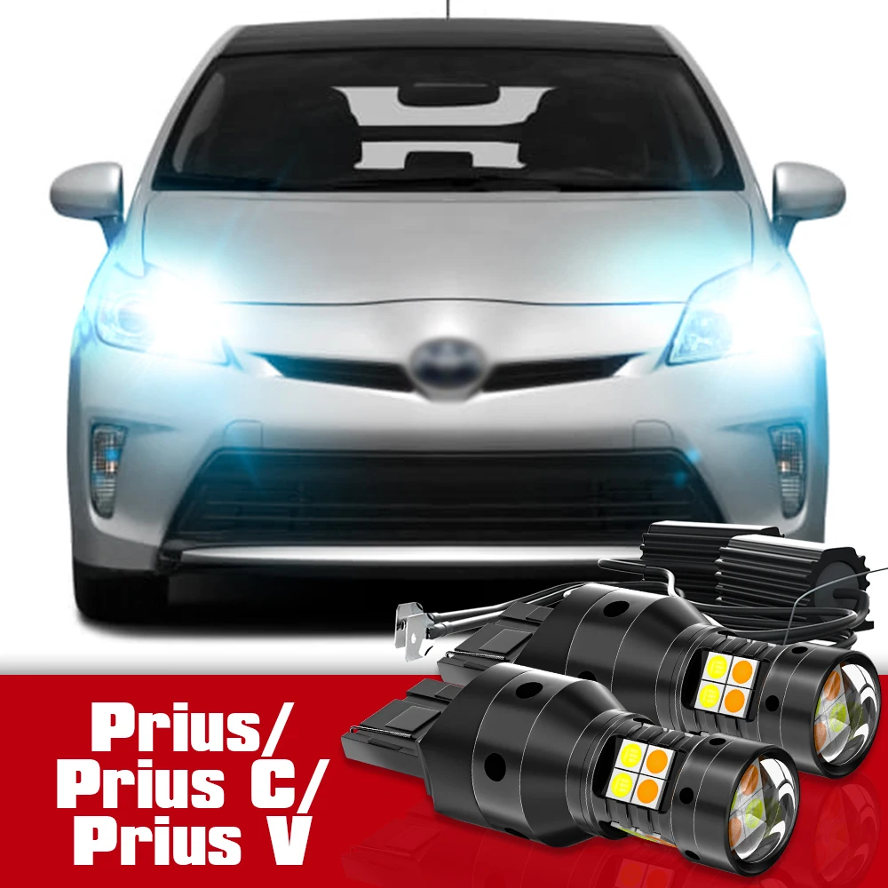 

2x LED Accessories Dual Mode Turn Signal+Daytime Running Light DRL For Toyota Prius C V 2003-2019 2011 2012 2013 2014 2015 2016