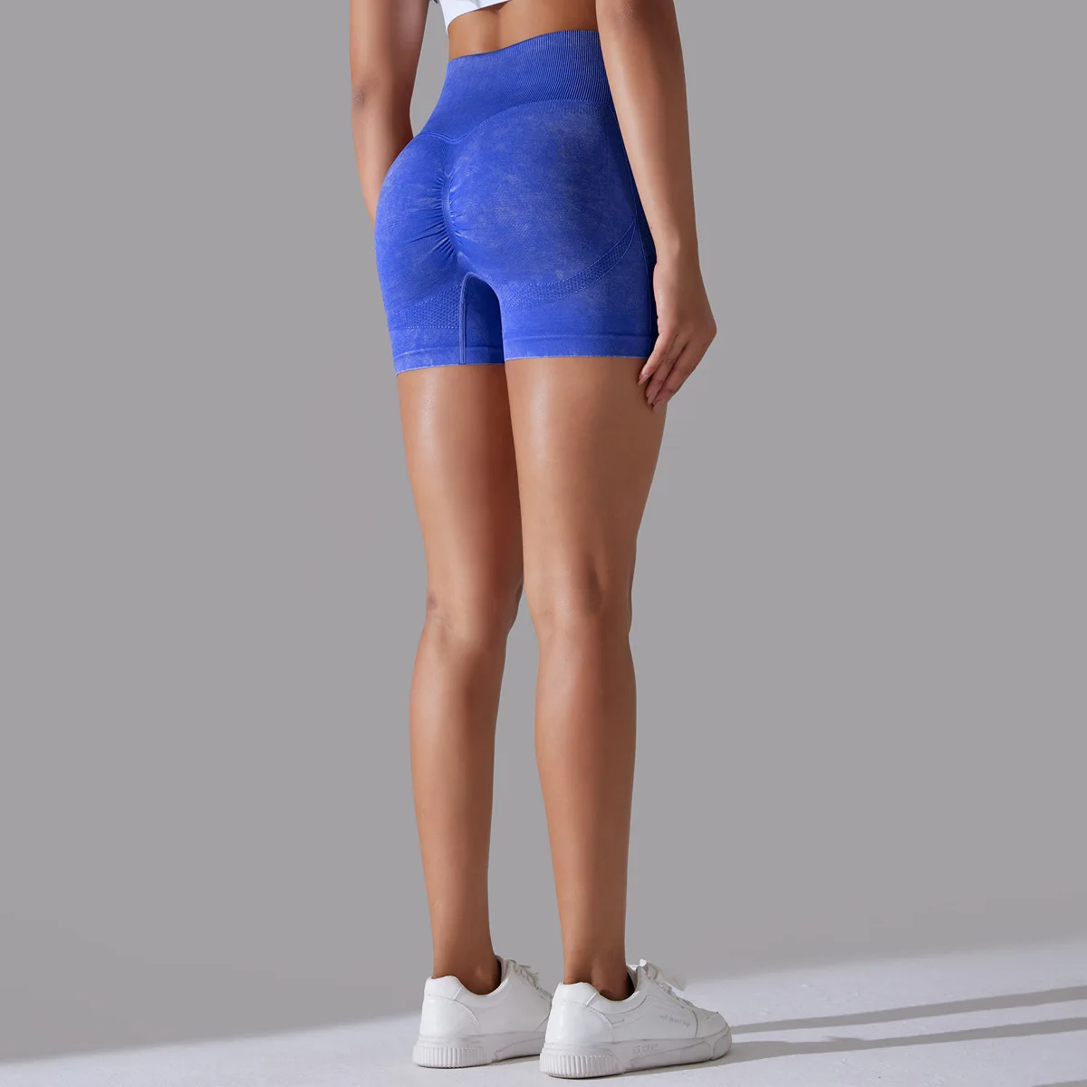 High Waist Lift Butt Fitness Ladies Yoga Shorts Wash Style Running Short Pants Seamless Gym Shorts Women Yoga Sportswear
