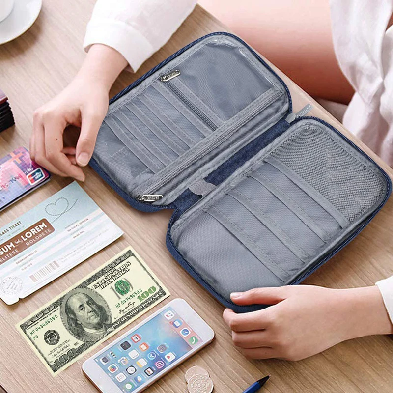 

Large Travel Accessory Passport Cover Holder Women Men Multifunction Credit ID Card Bag Organizer Document Storage Money Wallet