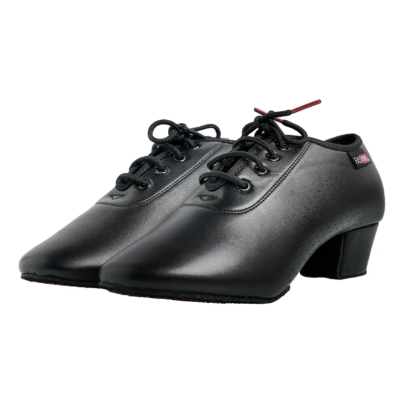 HIPPOSEUS Ragazzi Scarpe Da Ballo Latino Americano Nere Scarpe Da Ballo Salsa Tango Per Uomo Tacco Basso 3cm,26 EU - Foto 6