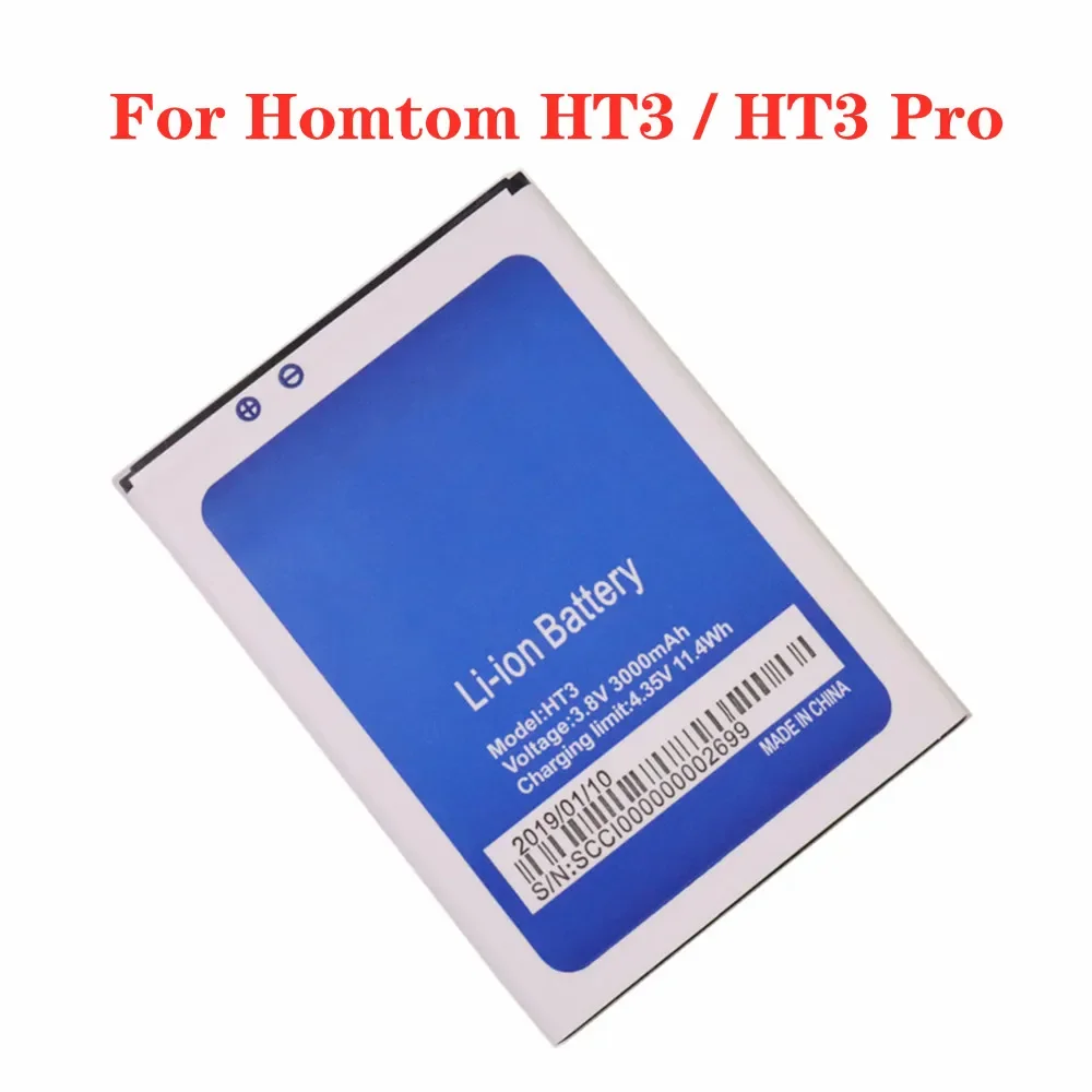 

For Homtom HT3 / HT3 Pro Battery 3000mAh Original High Capacity Phone Replacement Battery Batteries