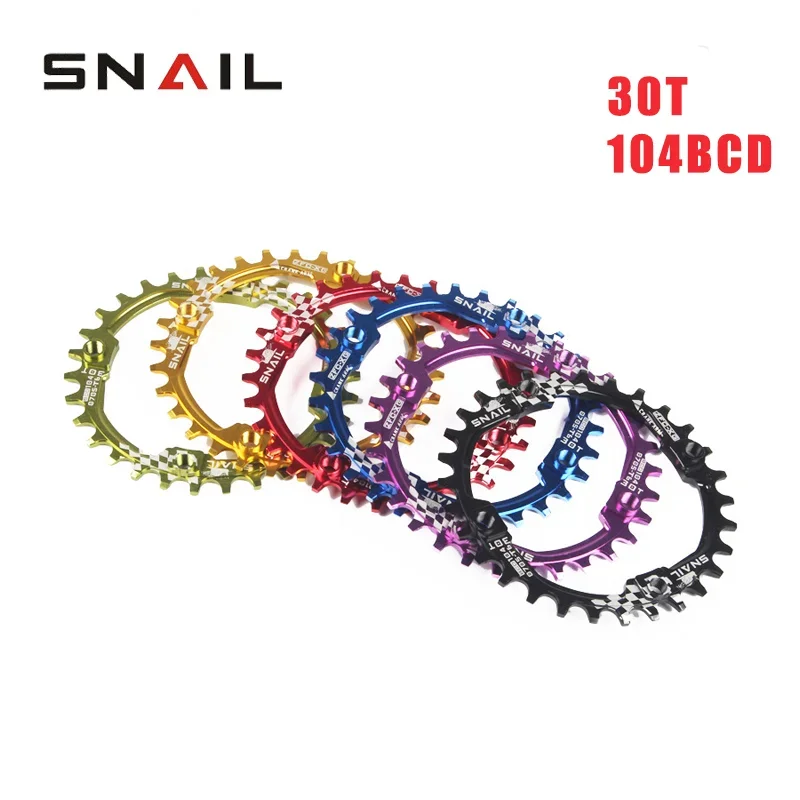 

SNAIL Chainring 104bcd 30T Round Chainwheel Narrow Wide MTB Crankset Plate Mountain Bike Tooth Plate BCD 104 Chain Wheel