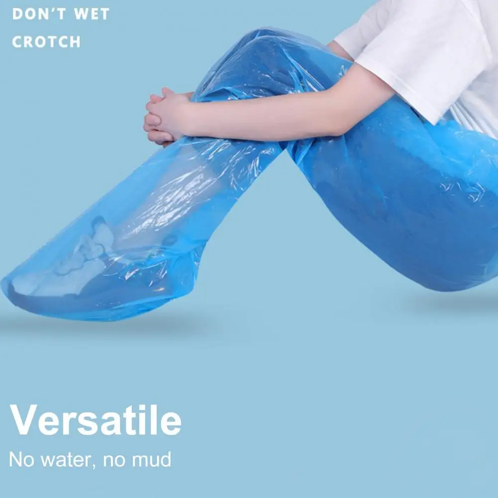 Rain Pants Waterproof Elastic Waist Rain Trousers For Men Women 130cm/107cm Length Non-disposable Trousers For Outdoor/Hiking disposable rain pants