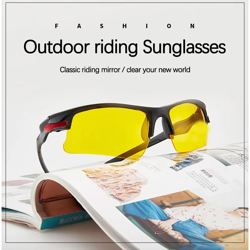 Bicycle Glasses Mens And Womens Outdoor Sports Sunglasses Windproof Running Marathon Drivers Night Vision Goggles driving glasses