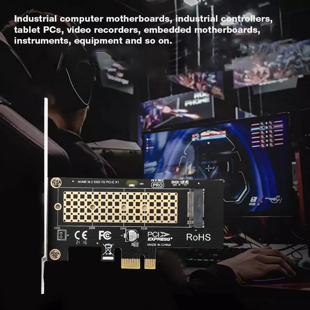 M.2 NVME SSD To PCIe 3.0 X1 Adapter Card 8Gbps Full Speed SSD PCIE X1 Expansion Card Support 2230 2242 2260 2280 For Desktop PC