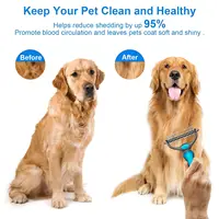 Two Sided Pet Grooming Comb Deshedding Brush Stainless Steel Skin Friendly for Dogs Cats Long Short Hair Removal Brush 5