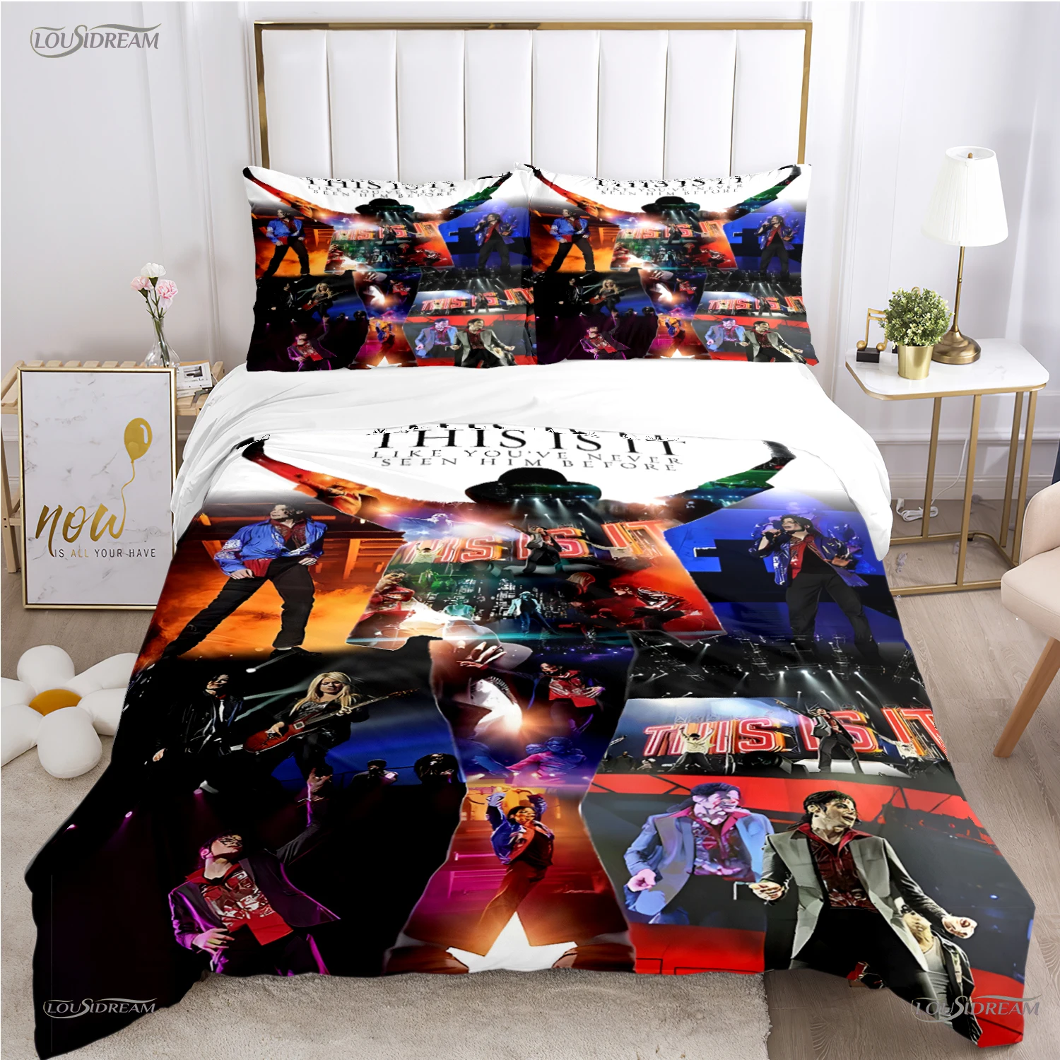 Michael J-Jackson Duvet Cover Comforter Fear Bedding set Soft Quilt Cover and Pillowcases for Teens Kid Single/Double/Queen/King