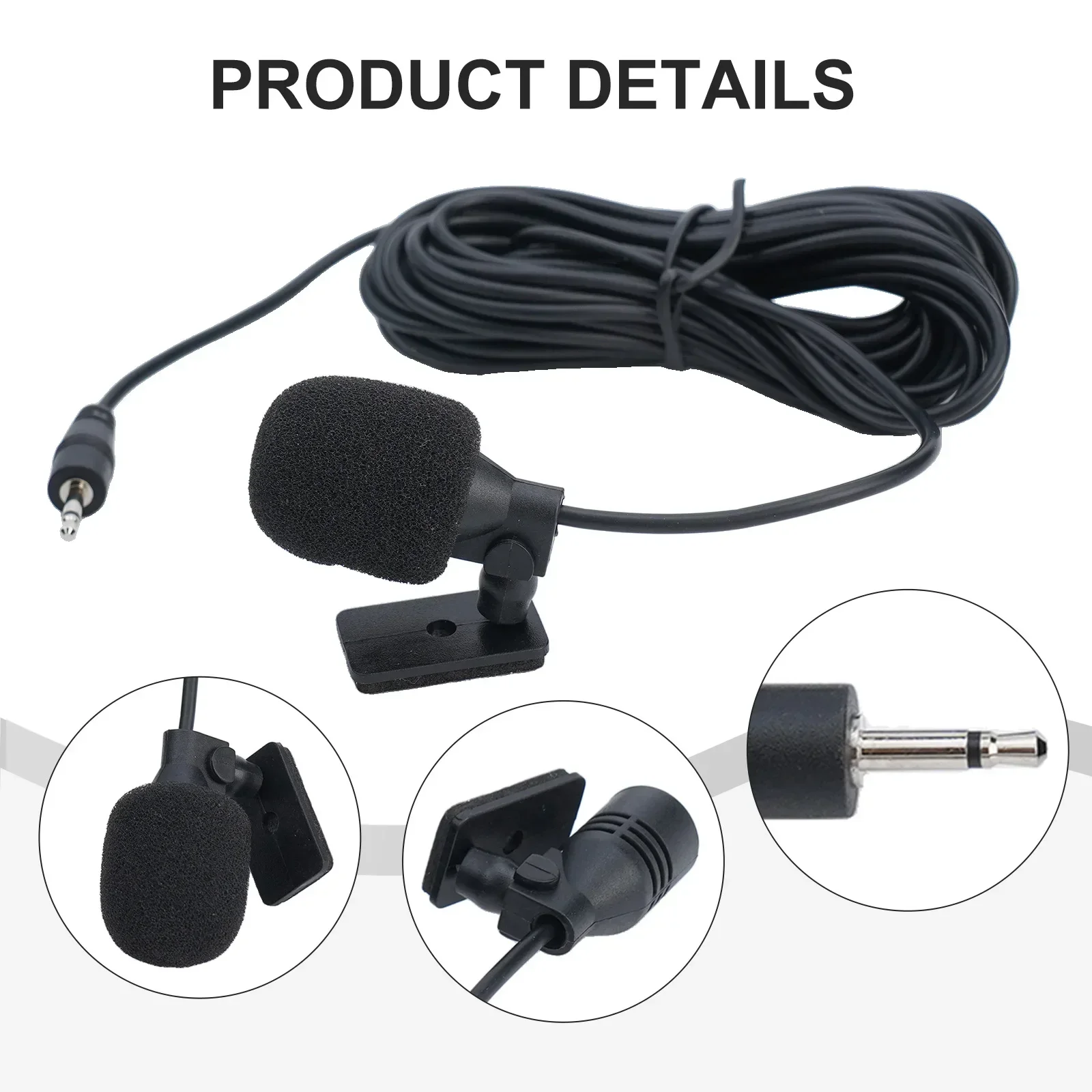 Car Audio Microphone 2.5mm Jack Plug 5m Cable Stereo Wired External Auto Car Radio GPS Audio DVD