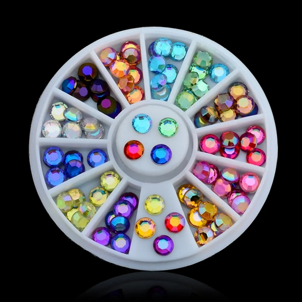 DIY 2mm 3mm Wihte Semicircle Pearl Nail Glitter Nail Rhinestones Wheel Nail Art Decorations Makeup Tools 5