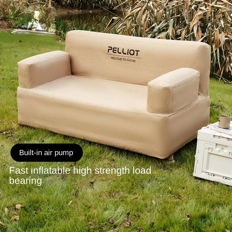 

Домашний надувной диван для использования на открытом воздухе, двойной автоматический надувной ленивый диван, портативный диван из ткани Оксфорд для кемпинга
