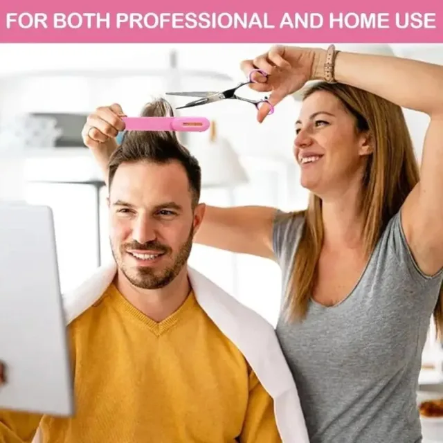 2Pcs Multifunctional Bangs Trimming Comb Set with Built-in Level Bubble, DIY Hair Cutting Tools for Home & Salon 5