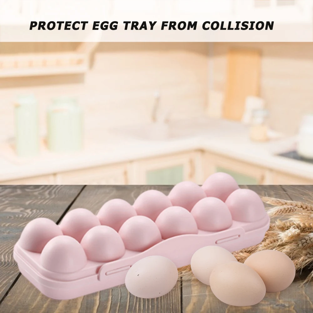 Egg Storage Box Egg Storage Container Kitchen Storage Box Food Storage Container 12 Grid Shockproof Egg Holder Portable Eggs Carrier For Refrigerator Camping Picnic Hiking Travel