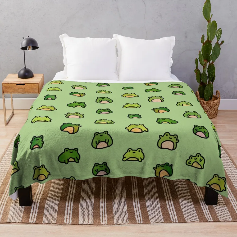 

Frogs Doodle Throw Blanket Sleeping Bag Fluffy Shaggy Multi-Purpose warm for winter Blankets