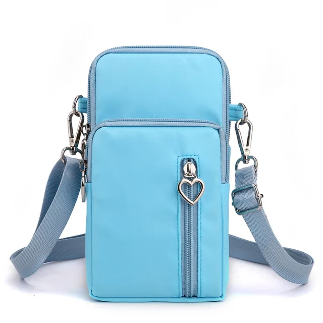 Universal Mobile Phone Bag For Samsung/iPhone/Huawei/HTC/LG Case Wallet Outdoor Sport Arm Purse Shoulder Bag Women Phone Pouch Large Sky Blue