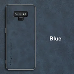 Elegant Matte Silicone & PU Leather Back Cover - Premium Luxury Phone Case for Galaxy Note 10 (Blue)