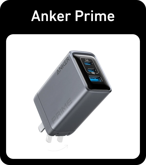 バッテリー/充電器 Anker Prime Wall Charger  100W, 3 ports Anker Prime Charger (100W, 3 Ports, GaN) | 充電器の製品情報