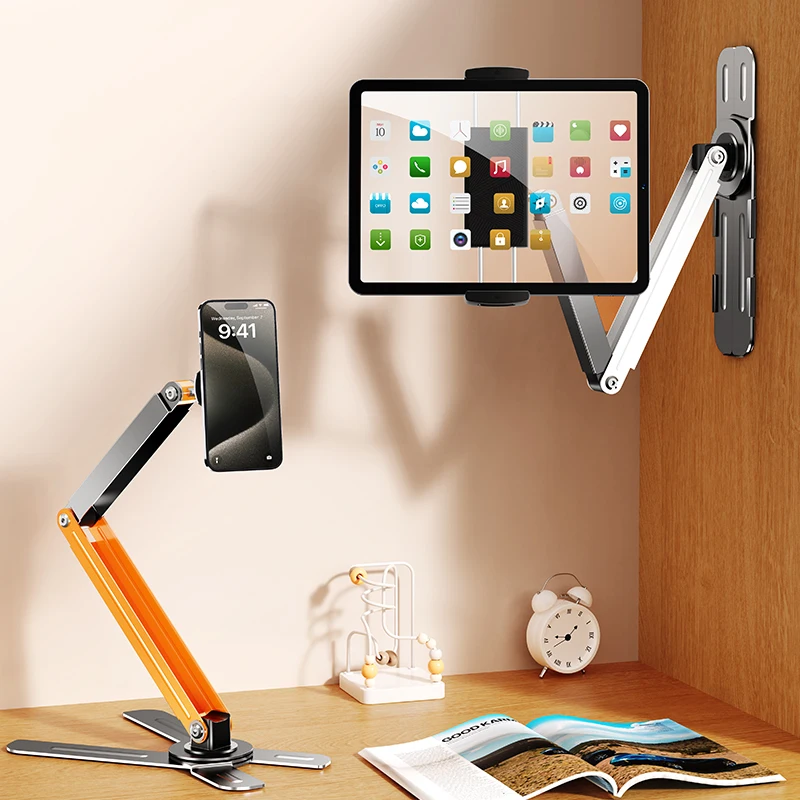 Eary Tablet Wall Mount 360°Rotation Tablet Holder Stand Kitchen Wall Mount Compatible with iPad/iPhone/All 4.7-12.9 Inch Tablet