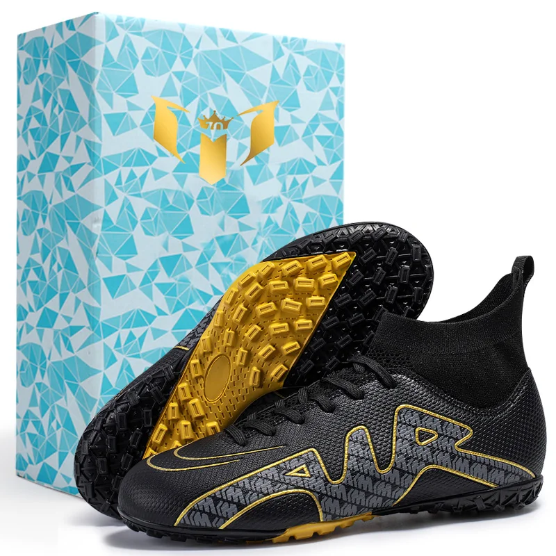 Men Soccer Shoes Adult Kids TF/FG High Ankle Football Boots Cleats Grass Training Sport Footwear 2022 Trend Men‘S Sneakers