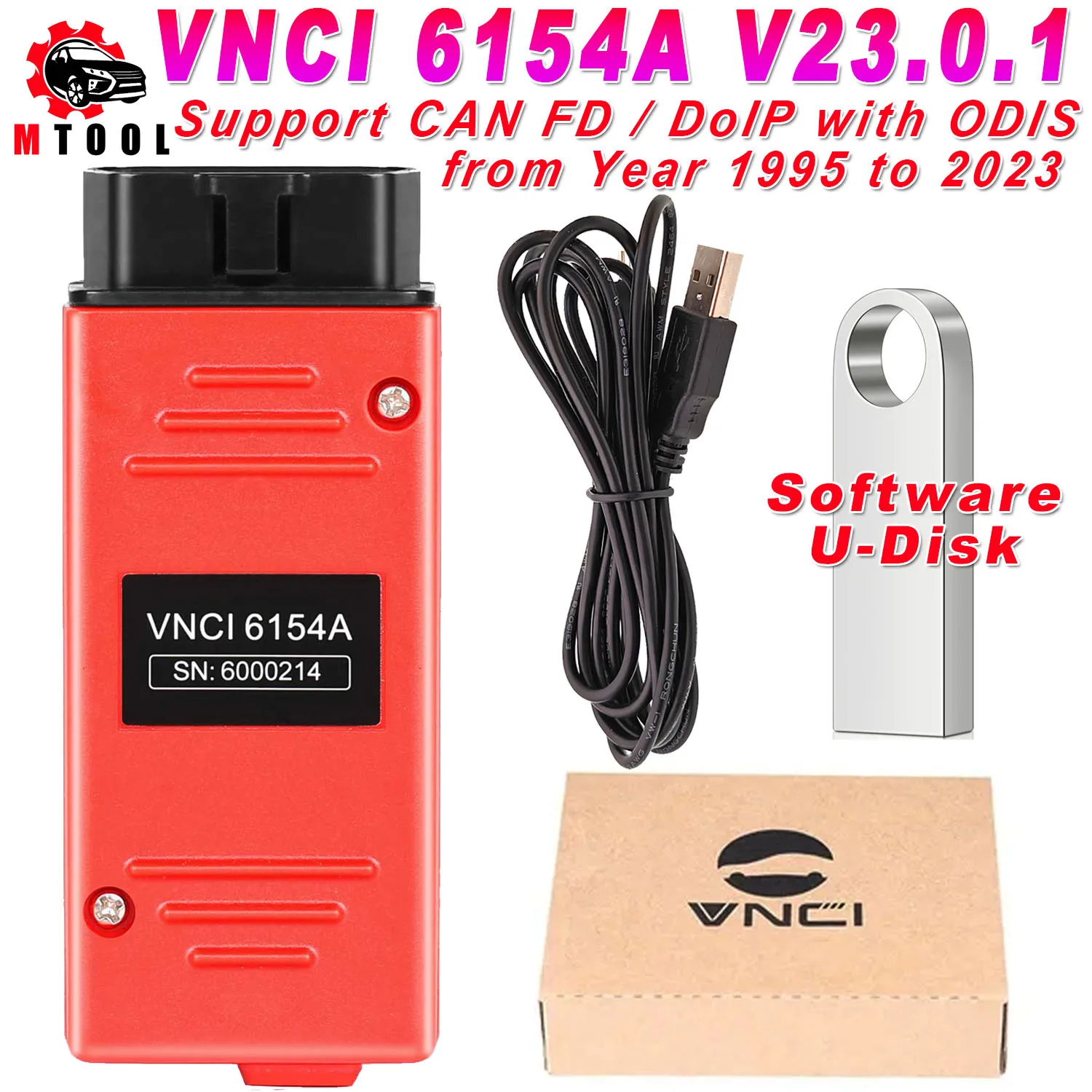 

VNCI 6154A Support CAN FD DOIP Protocol DIOP Work Latest Software Wi-Fi for Cars From 1995 to 2023 Online Offline Programming