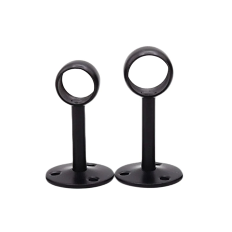Curtain Ceiling-Mount Bracket Stainless Steel Flange Rod Holder Closet Pole End Supports Socket for 16/22mm Tube