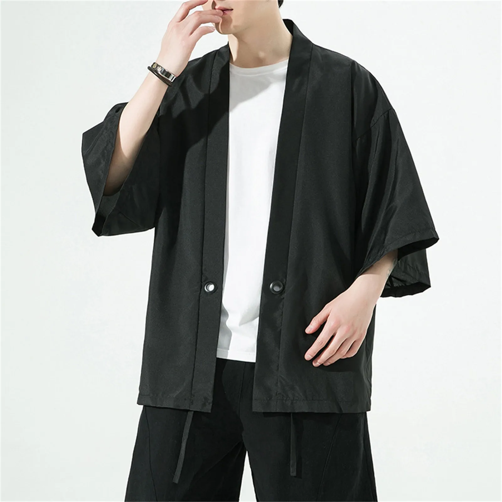 Camisa Harajuku De Estilo Japonés Para Hombre, Blusa Informal Holgada Con Capucha, Ropa De Calle