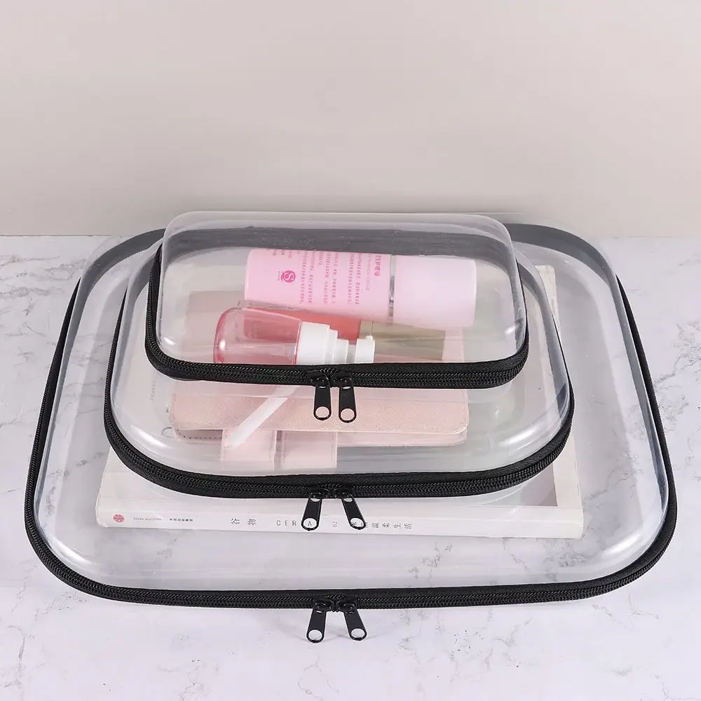 Transparent Zippered Hard Pouch Multifunctional Large Capcity Blocks Toy Storage Bin Makeup Storages Organizers