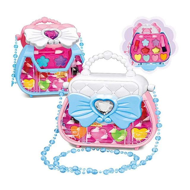 Children DIY Portable Box Play House Makeup Toy Simulation Princess Cosmetics Girl Lipstick Eye Shadow Blush Set 2