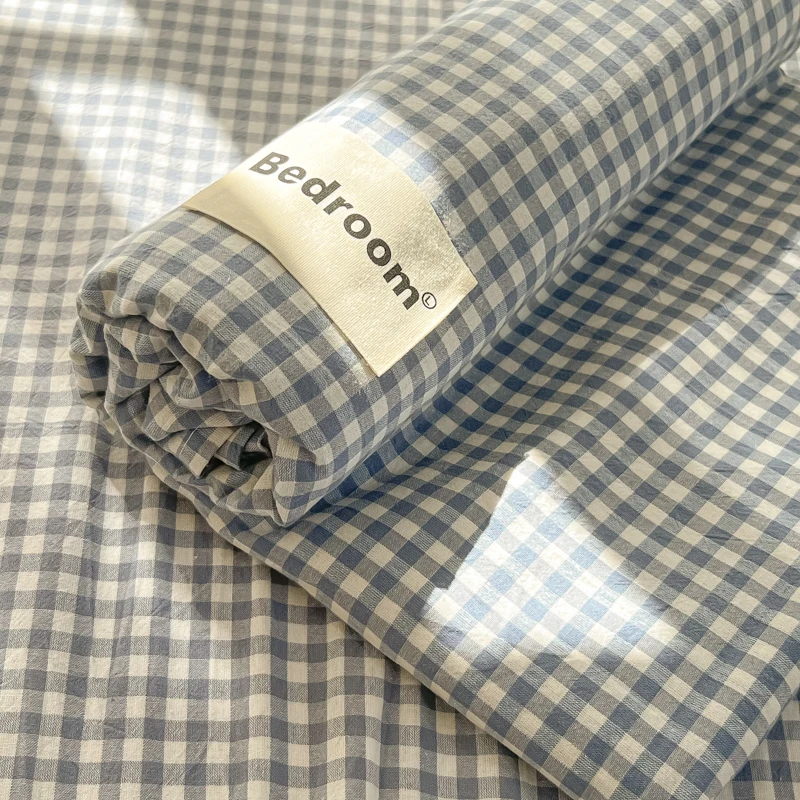 Mattress cover Japanese Style 100% Cotton Woven Flat Fitted Bed Sheet With Elastic Couple Bed Linen Single Bedding Full Size 4