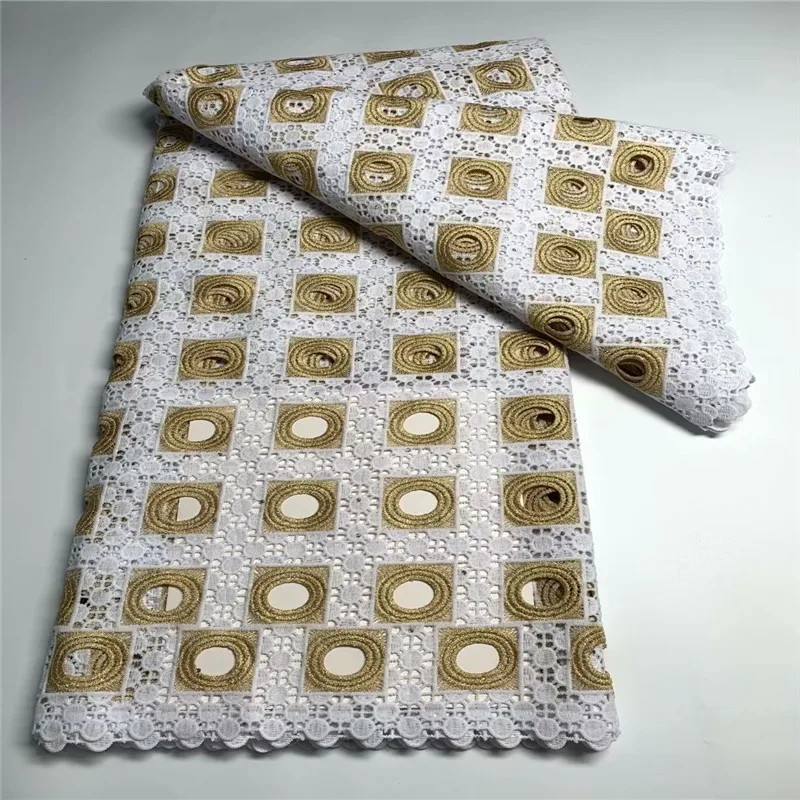 

5 Yard Hot Selling French Lace With Diamond African Guipure Tulle Cord Lace Net Embroidered Fabric For Wedding Party ZQ080102