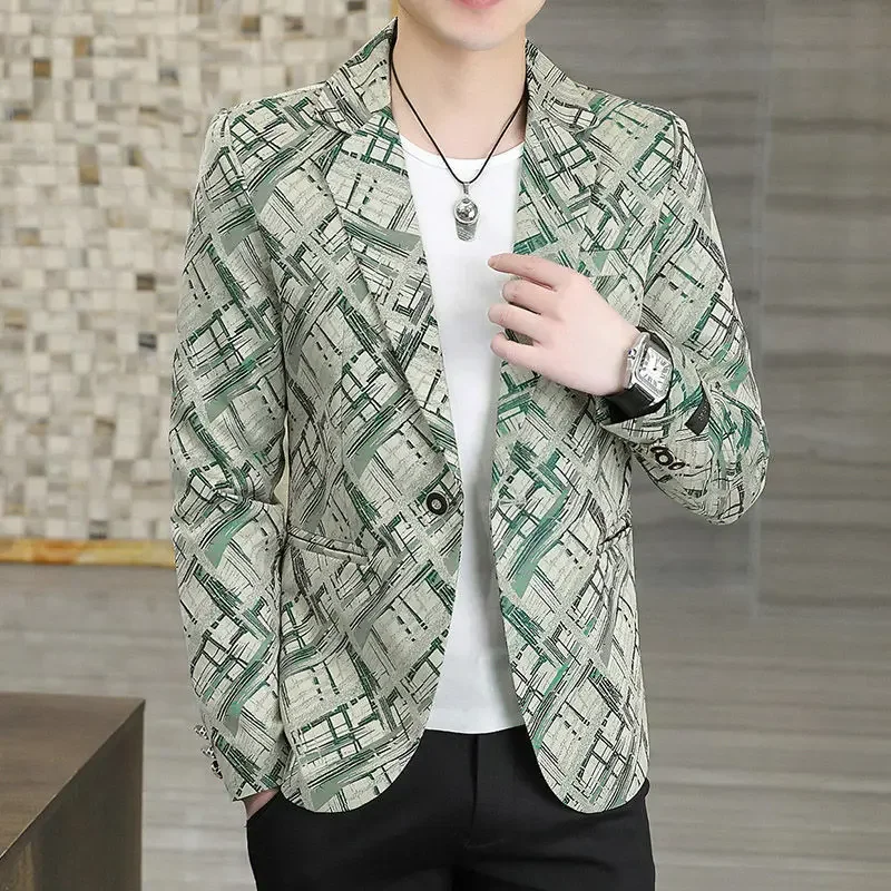 thumbnail image 1 of Chaqueta para hombre, abrigos de fiesta de un solo pecho, trajes y blazers para hombre, ropa de diseñador de lujo de moda para hombre, ropa de alta calidad, 1 of 4