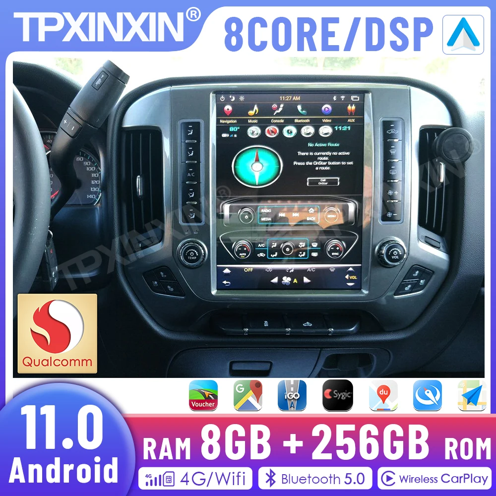 

2 Din For Chevrolet Silverado/For GMC SIERRA 2015-2018 Android 11.0 8G+128GB Car Radio GPS Navi Multimedia Player Auto Head Unit