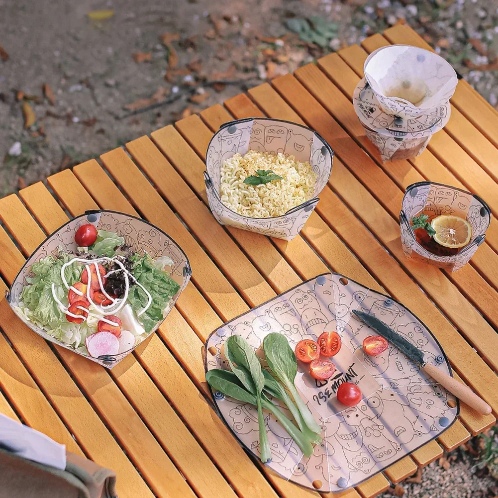 Portable Folding Tableware Set for Camping and Outdoor Use
