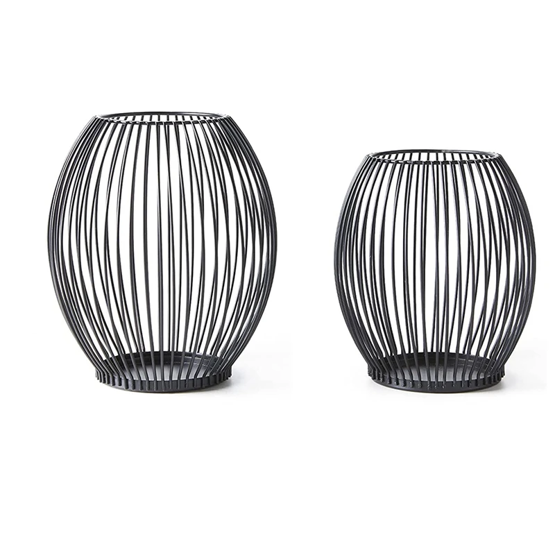 

Овальный подсвечник, черный металлический подсвечник, фотография 2 (средний и маленький), винтажный декоративный подсвечник