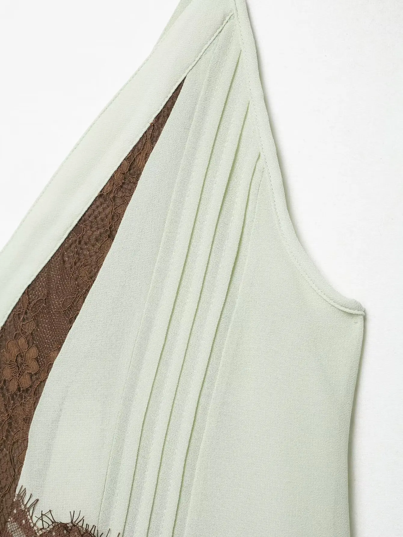 HH Damen Frühjahrsmode V-Ausschnitt Spitzenverzierung Weiches Lässiges Ärmelloses Elegantes Sexy Kurzes Kleid mit Spleißdesign Damen-Trägerkleid – Detail 6