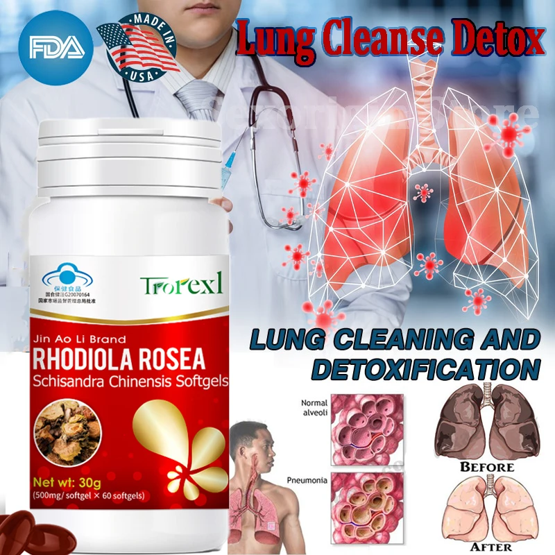 Lung Cleanse & Detox Pills Support Bronchial & Respiratory Health Quit Smoking Aid Asthma Relief Altitude Sickness Supplements lung cleanse pills