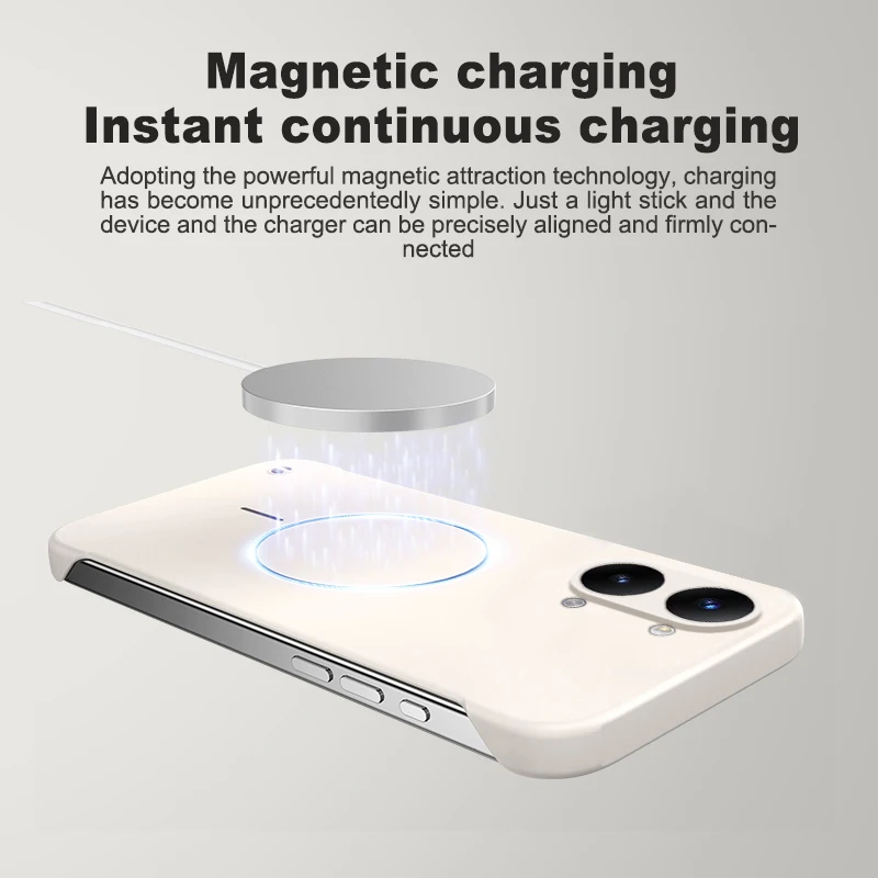Magsafe Magnetic Wireless Charging Slim Hard Phone Case - Frameless Back Cover