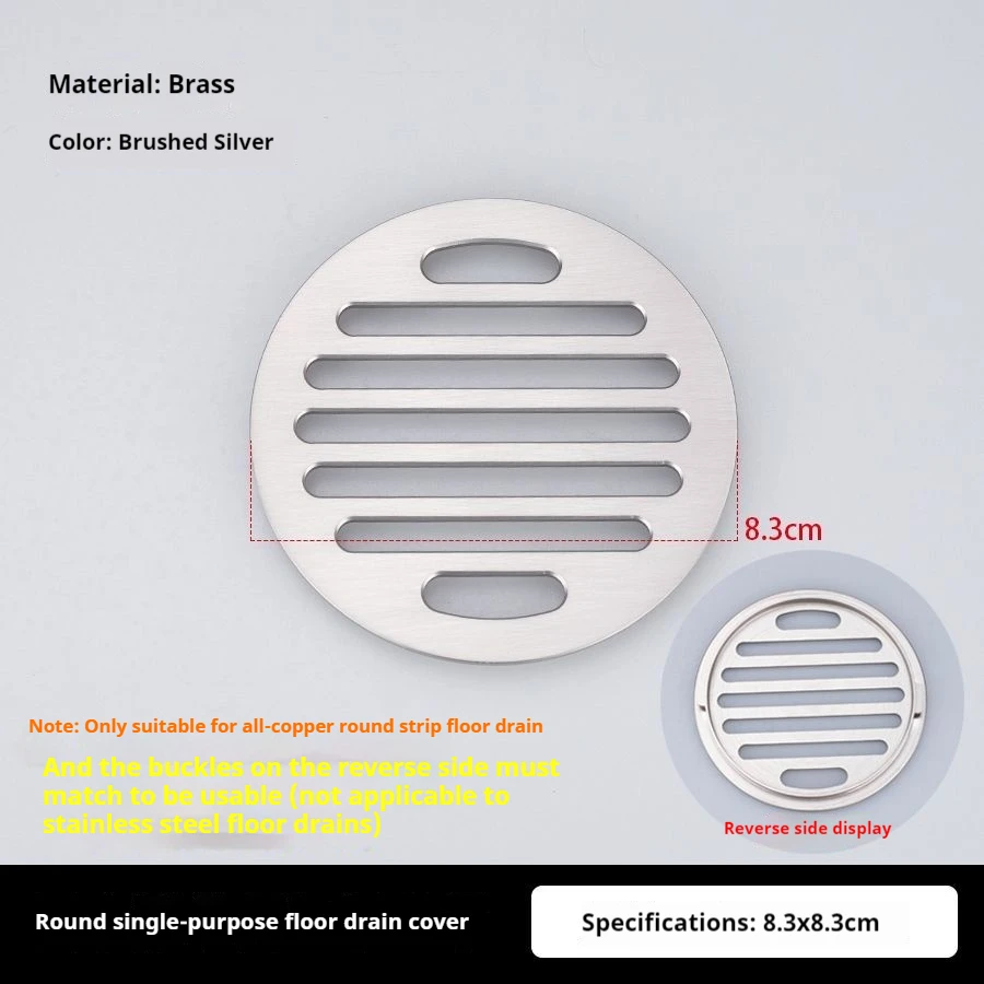 Floor Drain Cover Round Square Strip Invisible Washing Machine Brass Floor Drain Modification