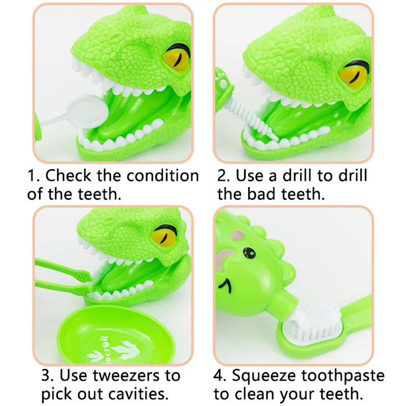 Children Dentist Tools Toys Simulation Teeth Set Pretend Doctor Game