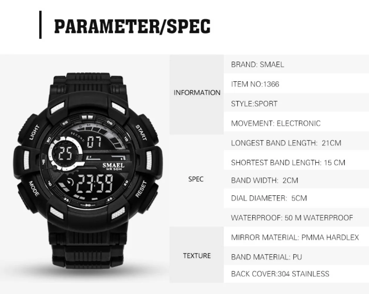 2024 Digital Watch Men's Sports Casual Glow-in-the-dark Waterproof Student Electronic Watch Reloj Para Hombre Watches for Men