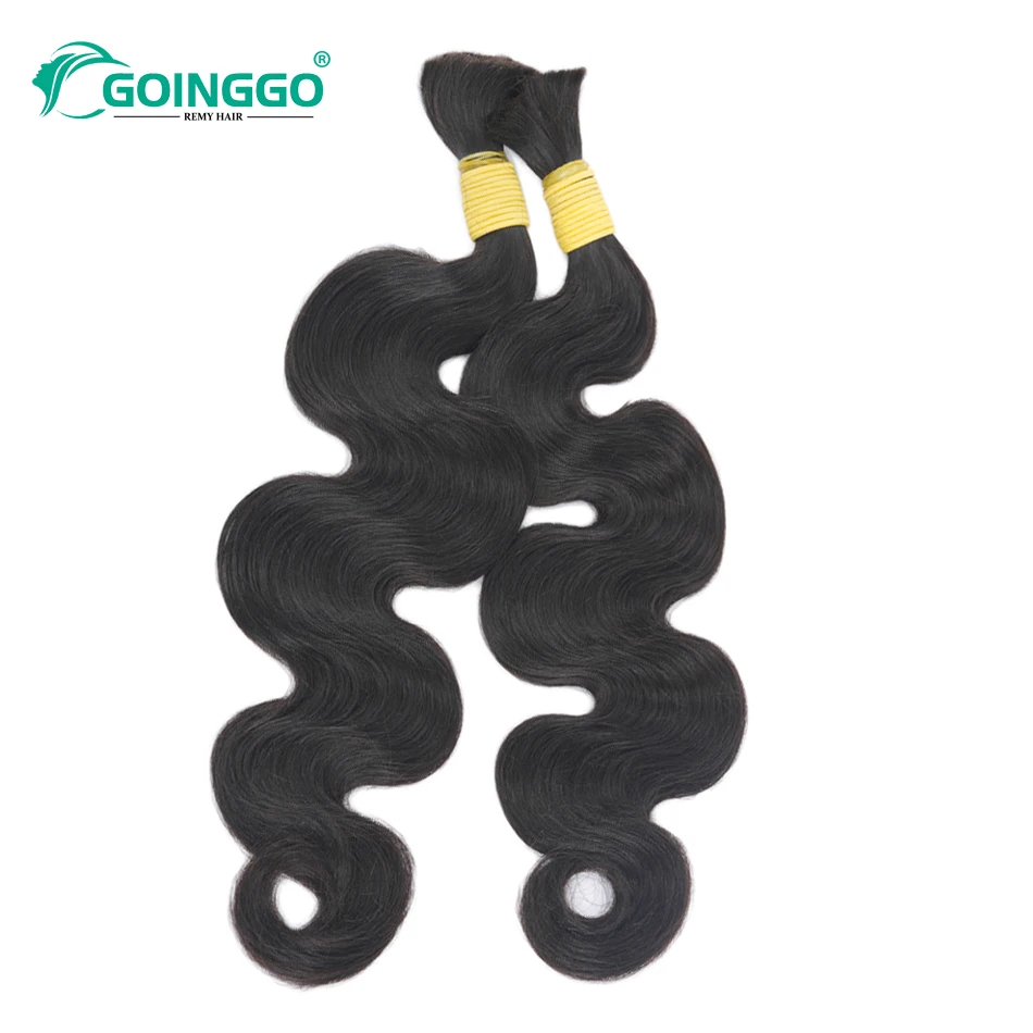 Brazilian Body Wave Bulk Human Hair For Braiding Natural Color Hair Extension No Weft Remy Human Weaving 1Pc 14-24Inch