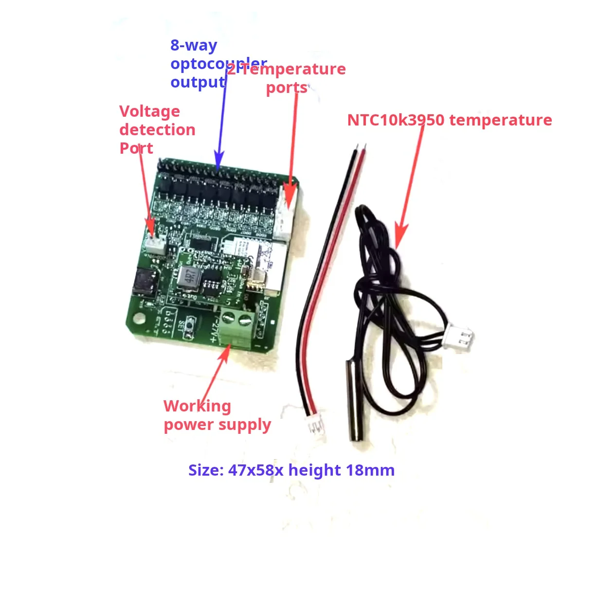 7-24V Tuya Remote Control Module 2 Temperature (NTC10K3950 Temperature sensor) 1