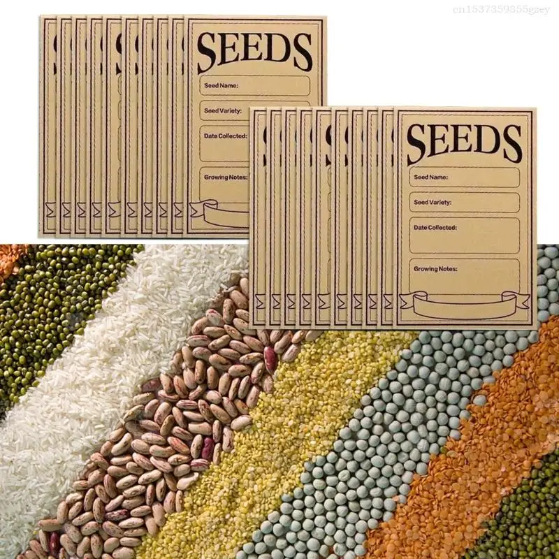 100Pcs Reusable Seed Envelopes Bag 3x4.7Inch Sample Storage Bag for Flower Vegetable Seed Storage and Organization F0T1