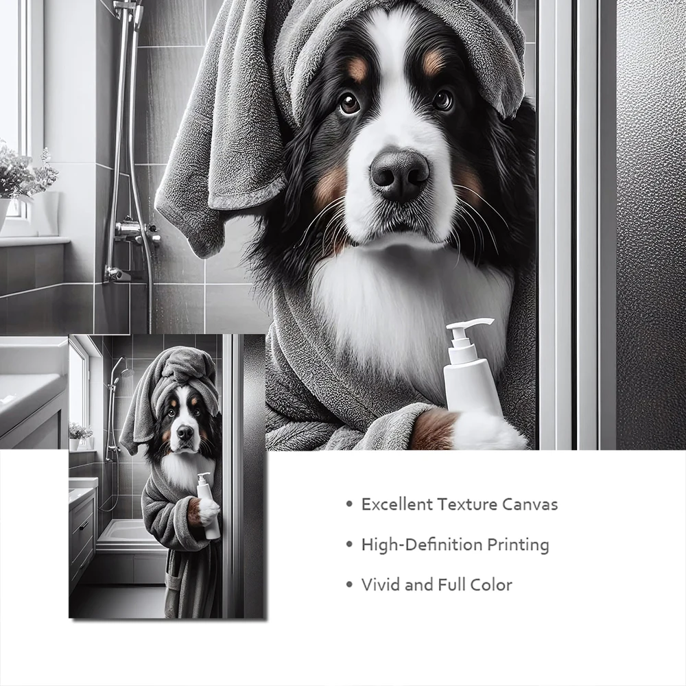 Toilet Posters Prints Art Pictures Bathroom Wall Painting Greater Swiss Mountain Bernese Mountain Dog