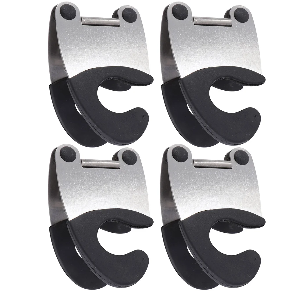 

4 Pcs Kitchen Hooks for Utensils Spill-proof Pot Clip Anti-scalding Pan Side Scoops Spoons Stainless Steel Holder Cooking