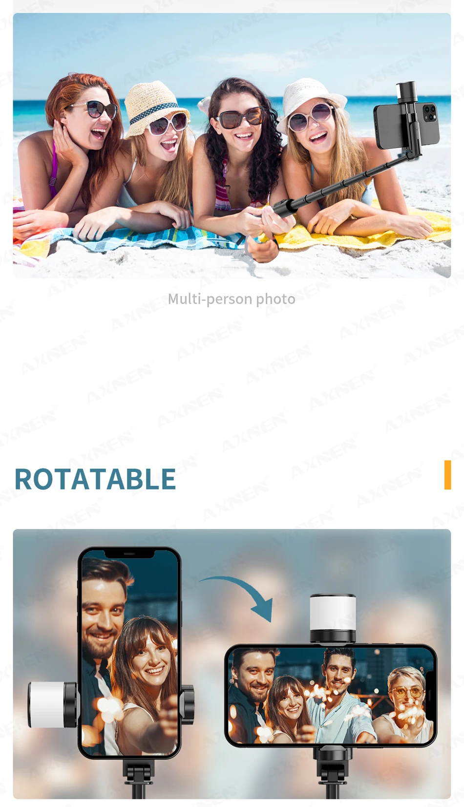 Description Picture 6 of itemQ12S Foldable Wireless Selfie Stick Bluetooth Monopod with Remote Shutter Fill Light Tripod for iPhone Android Huawei 2023 NEW
