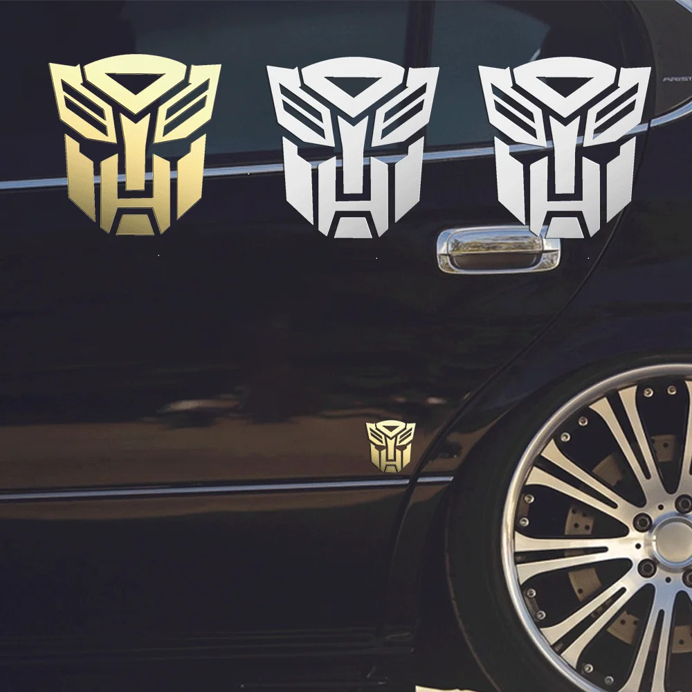 2Pcs Car Nickel Decor Stickers Transformers Autobots Decepticons Auto Body Trunk Decalcomanie Esterne Styling Decorazione Accessori
