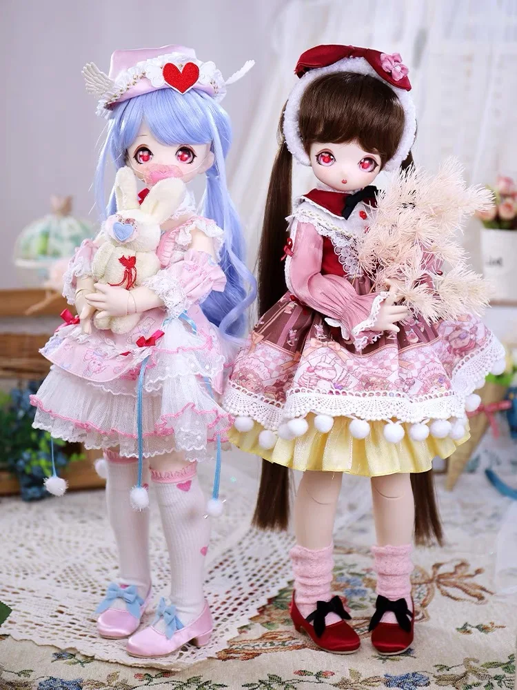 

1/4 BJD Dolls Anime Makeup Cute Full Set Clothes with Shoes Jointed 40CM 16 Inch BJD Doll Shop Uniform for Sale Girls Gift Toy