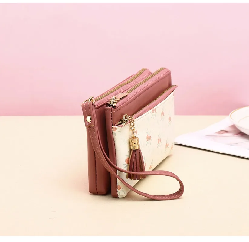 Women Zipper Long Printed Wallet Coin Purses Cards Holder  Large-capacity Handbags Minimalist Bag For Girl