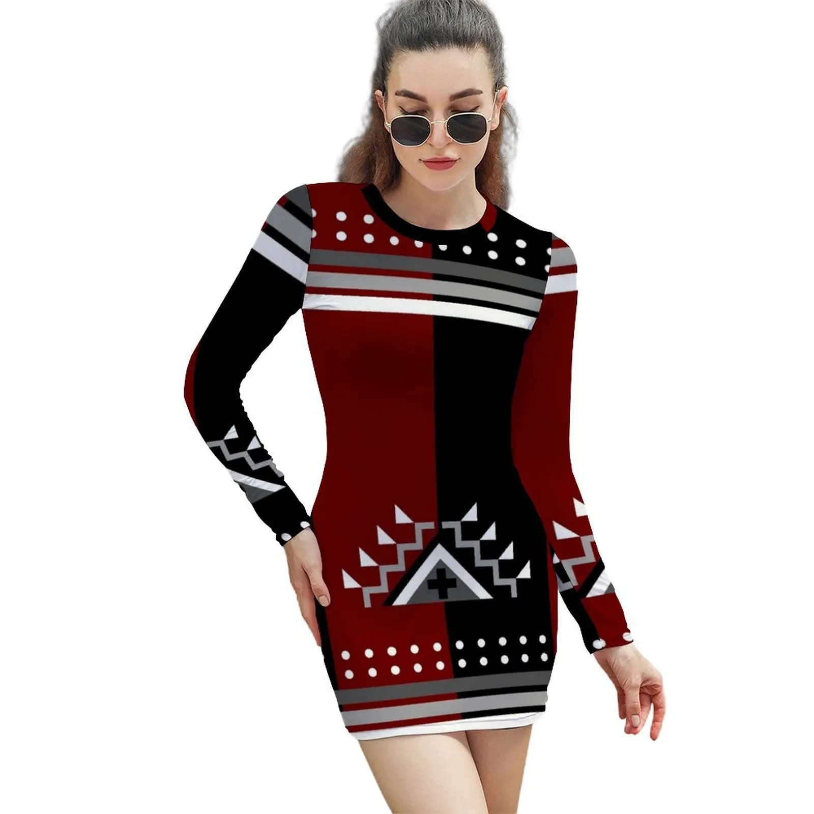 

Cante Tinze Long-Sleeved Sheath Dress Dress vintage women's luxury party dress